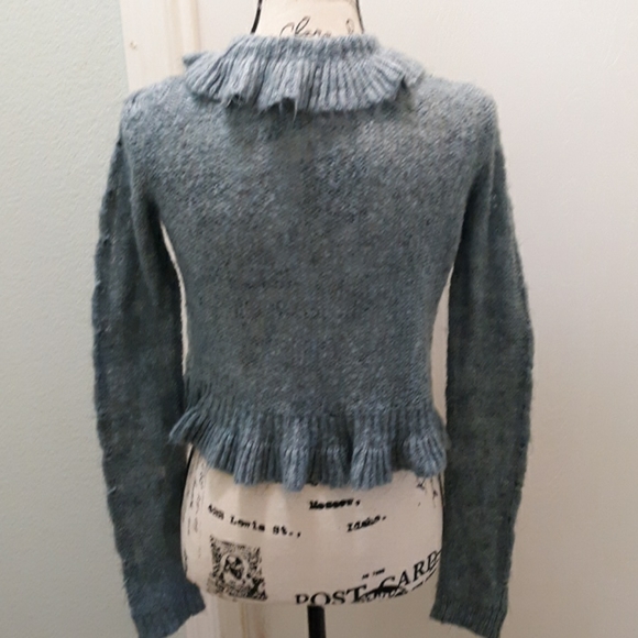 Decree blue/gray open cardigan large - Picture 3 of 4